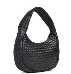 Elegant håndflettet skuldertaske - Black