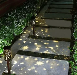 Fakkel med solceller – 2 stk STARS & MOON