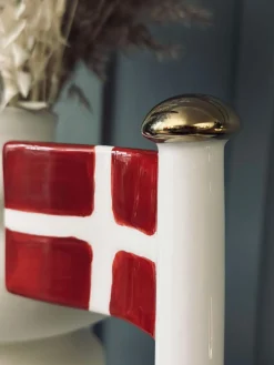 Flag keramik – Dannebrog m. blå fod