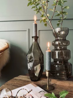 Flaskelys 15 cm - 2 stk Rustik Grå