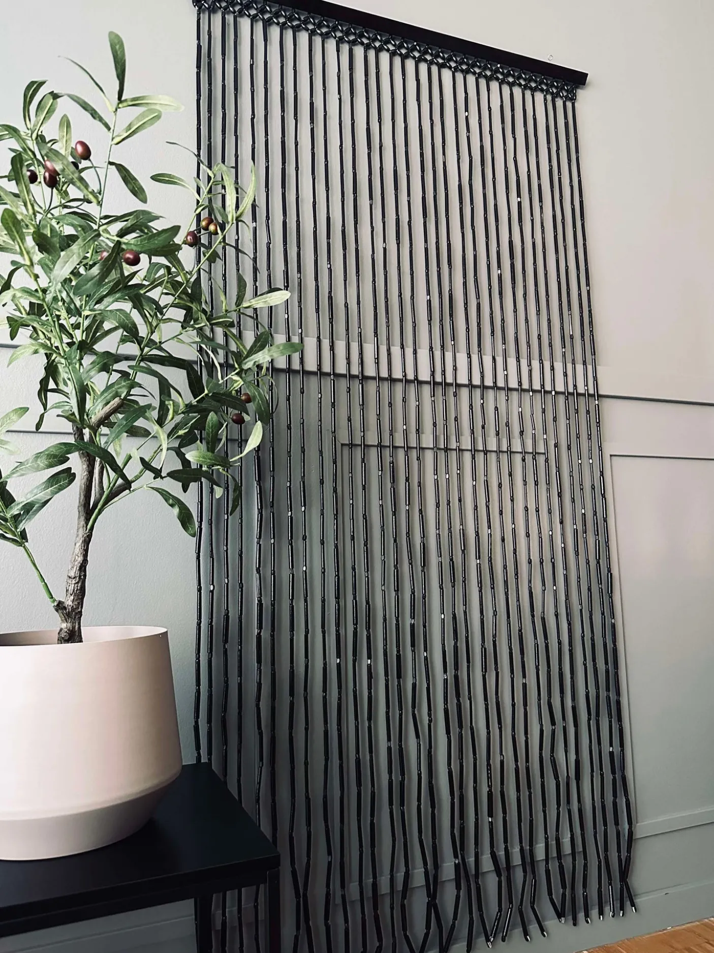 Forhæng i Bambus Sort - 90x180