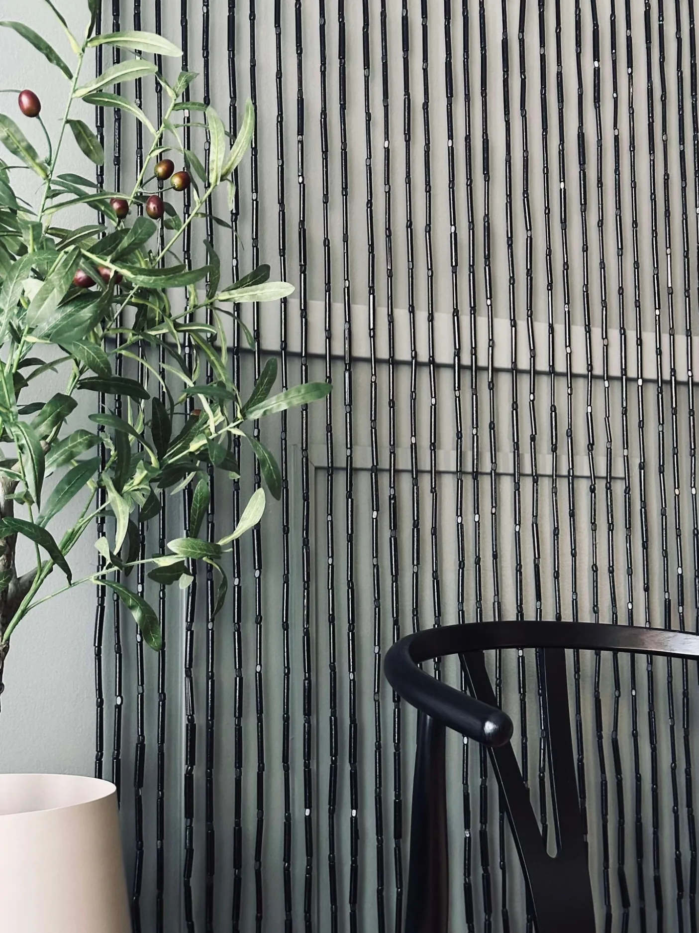 Forhæng i Bambus Sort - 90x180