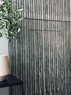 Forhæng i Bambus Sort - 90x180