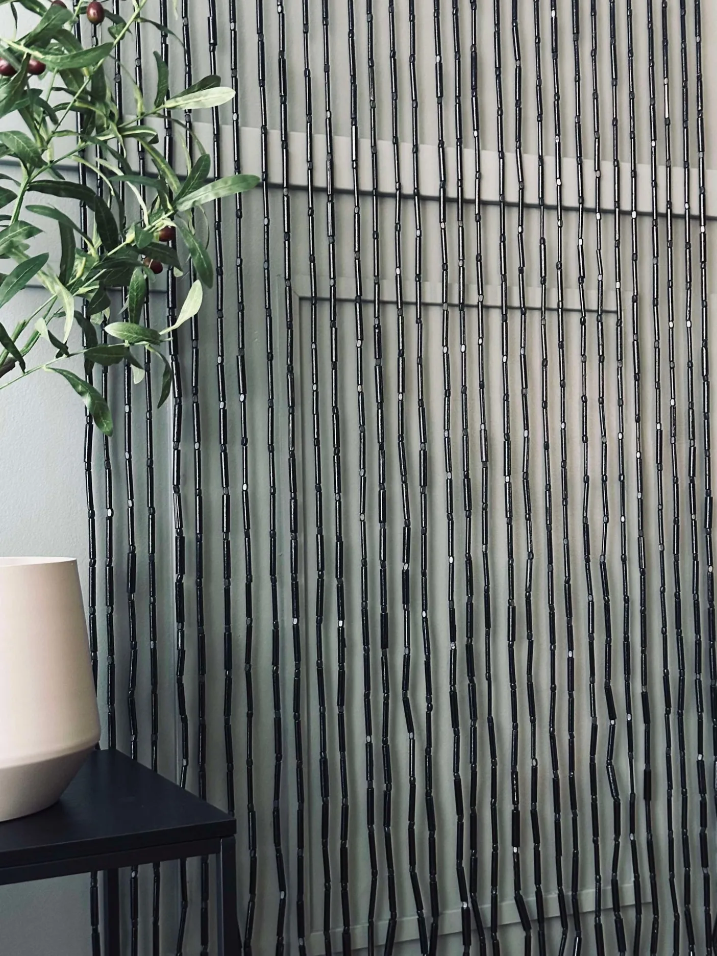 Forhæng i Bambus Sort - 90x180
