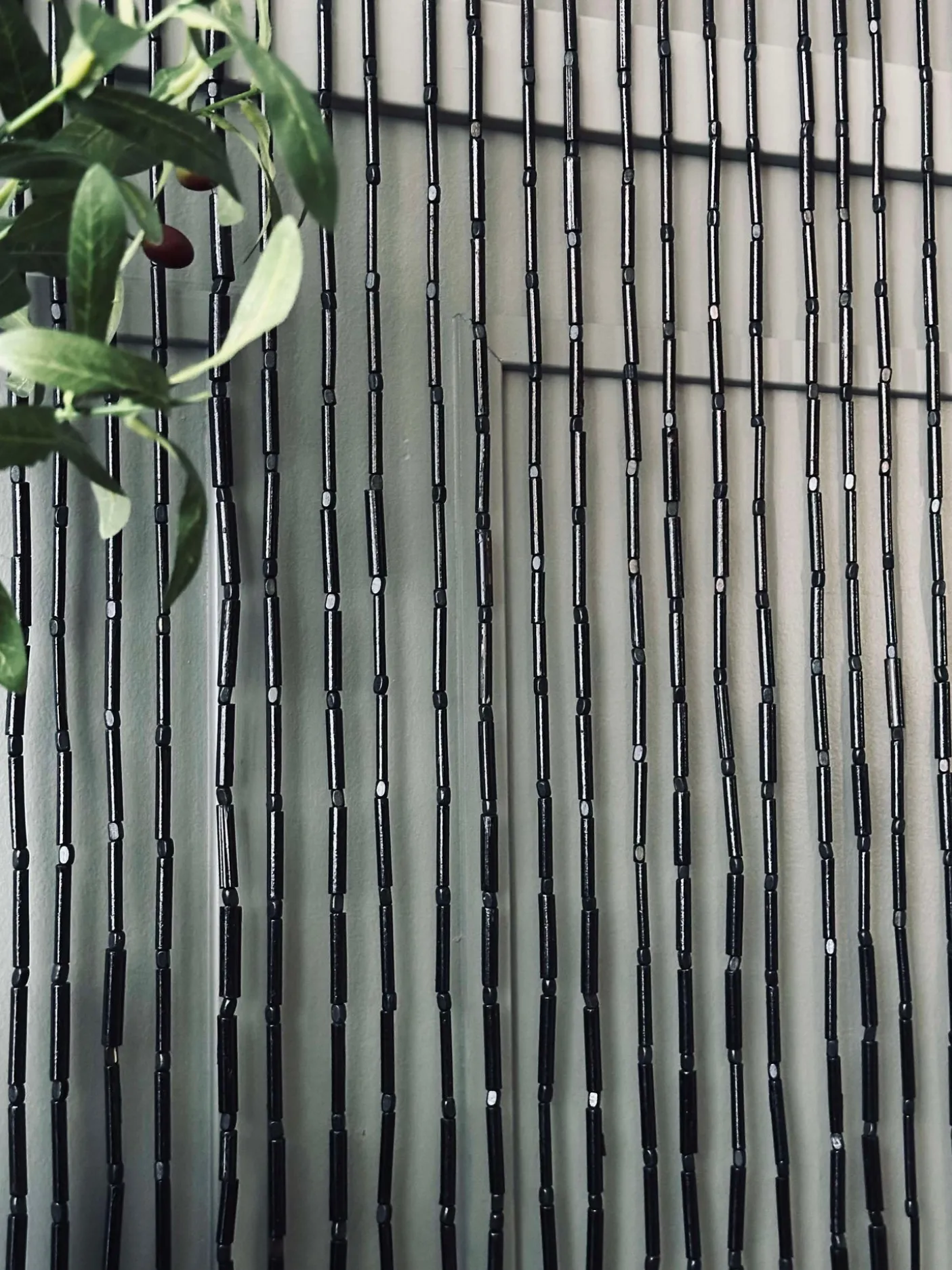 Forhæng i Bambus Sort - 90x180