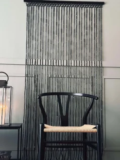 Forhæng i Bambus Sort - 90x180