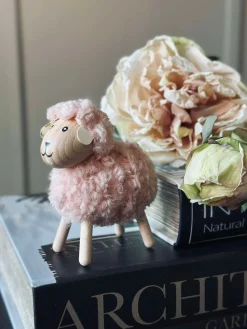 Får i træ med pels - Rosa