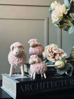 Får i træ med pels - Rosa