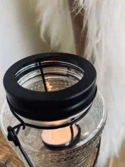 Glas lanterne med mønster