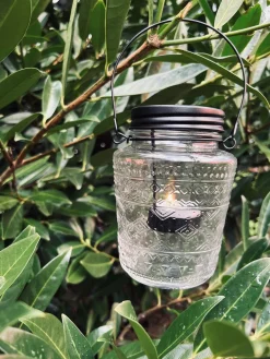 Glas lanterne med mønster