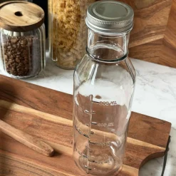 Glasflaske med Måleenheder - 1000 ml