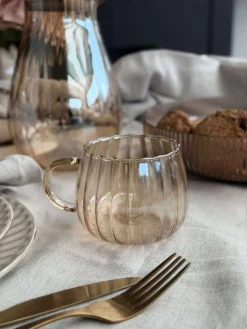 Glaskopper med riller - 4 stk.