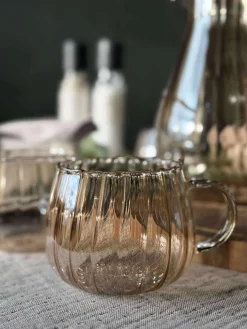 Glaskopper med riller - 4 stk.