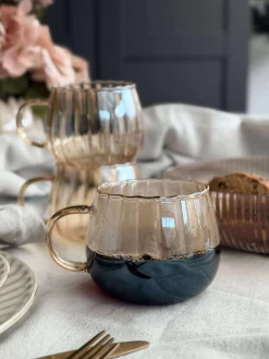 Glaskopper med riller - 4 stk.