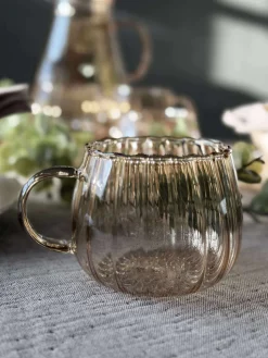 Glaskopper med riller - 4 stk.