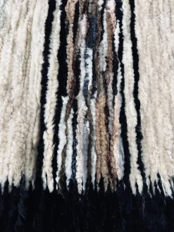 Gulvtæppe i lammeskind - Sort kant