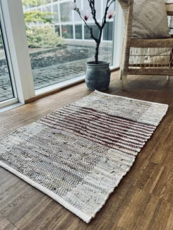 Gulvtæppe i læder - 60x90 Natur / Brun