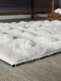 Gulvtæppe Plys - 60x90 Hvid