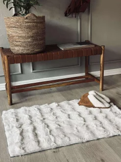 Gulvtæppe Plys - 60x90 Hvid