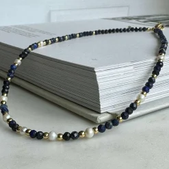 Halskæde Lilja - med ægte ferskvandsperler