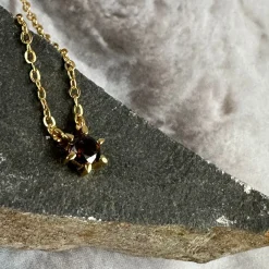 Halskæde Gia - Forgyldt sterling sølv m. Zirkon