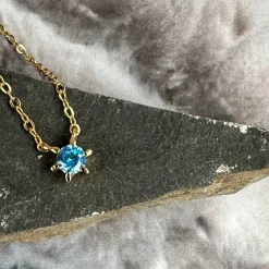 Halskæde Gia - Forgyldt sterling sølv m. Zirkon