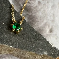 Halskæde Gia - Forgyldt sterling sølv m. Zirkon