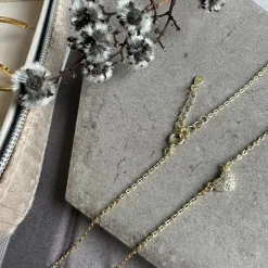 Halskæde Irina 18K forgyldt - Hjerte m. Zirkoner