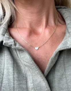 Halskæde Irina 18K forgyldt - Hjerte m. Zirkoner