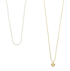Halskæde 2-i-ét sæt - Forgyldt
