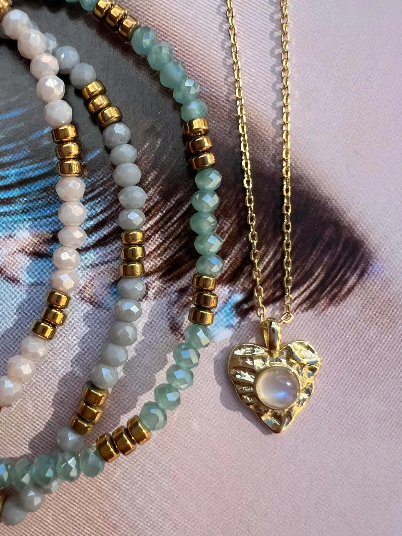 Halskæde Kiki - Sterling sølv m. Månesten