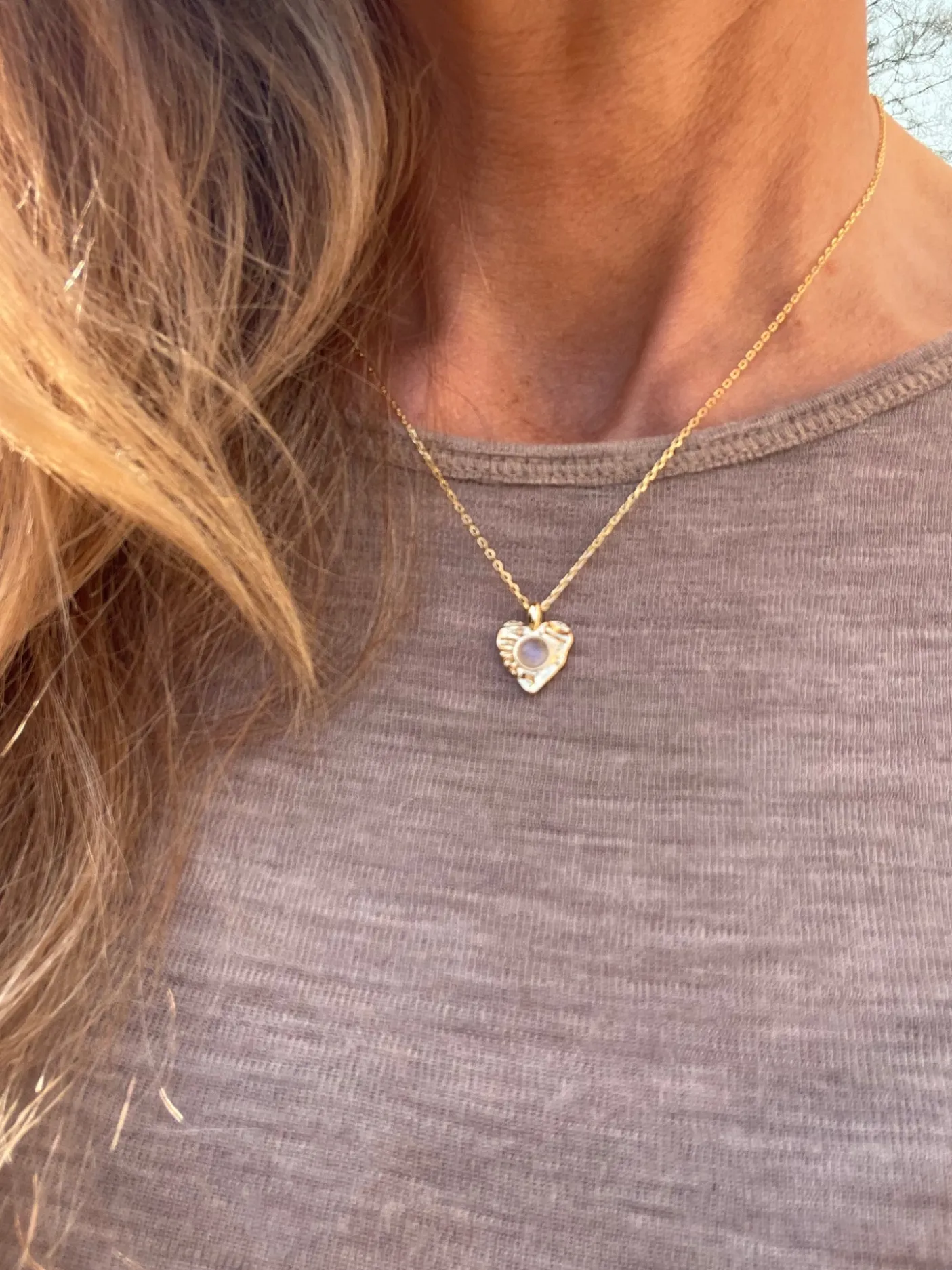 Halskæde Kiki - Sterling sølv m. Månesten