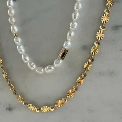 Halskæde Liva forgyldt