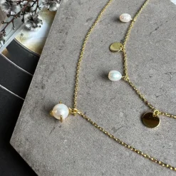 Halskæde Maggie forgyldt