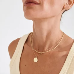 Halskæde NOMAD 2-i-1 coin - Forgyldt