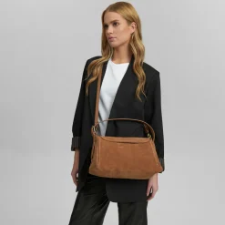 Håndtaske Ruskind cognac