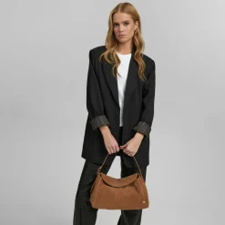 Håndtaske Ruskind cognac