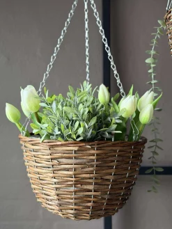 Hængepotte i pil - sæt med 2 stk