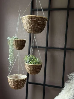 Hængepotte i pil - Sæt med 4stk