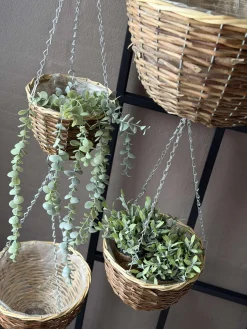 Hængepotte i pil - Sæt med 4stk