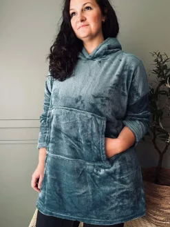 Hoodie Fleece Blue - S-XL