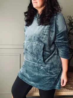 Hoodie Fleece Blue - S-XL