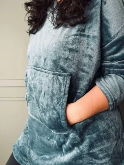 Hoodie Fleece Blue - S-XL