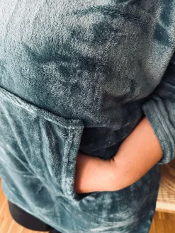 Hoodie Fleece Blue - S-XL