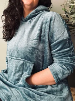 Hoodie Fleece Blue - S-XL