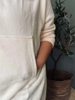 Hoodie Fleece White - Oversize