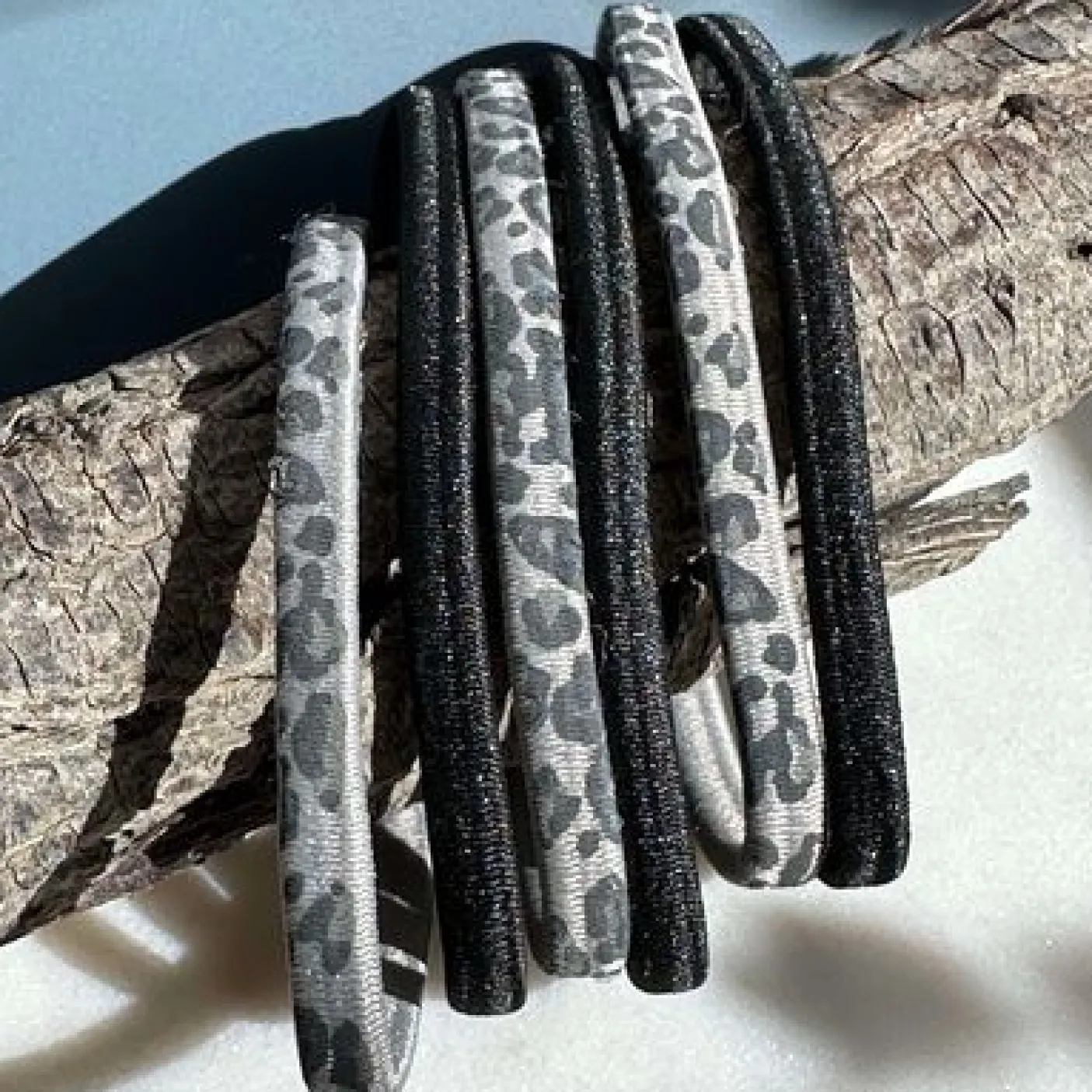 Hårelastikker Black / Grey Leo - 2 mix