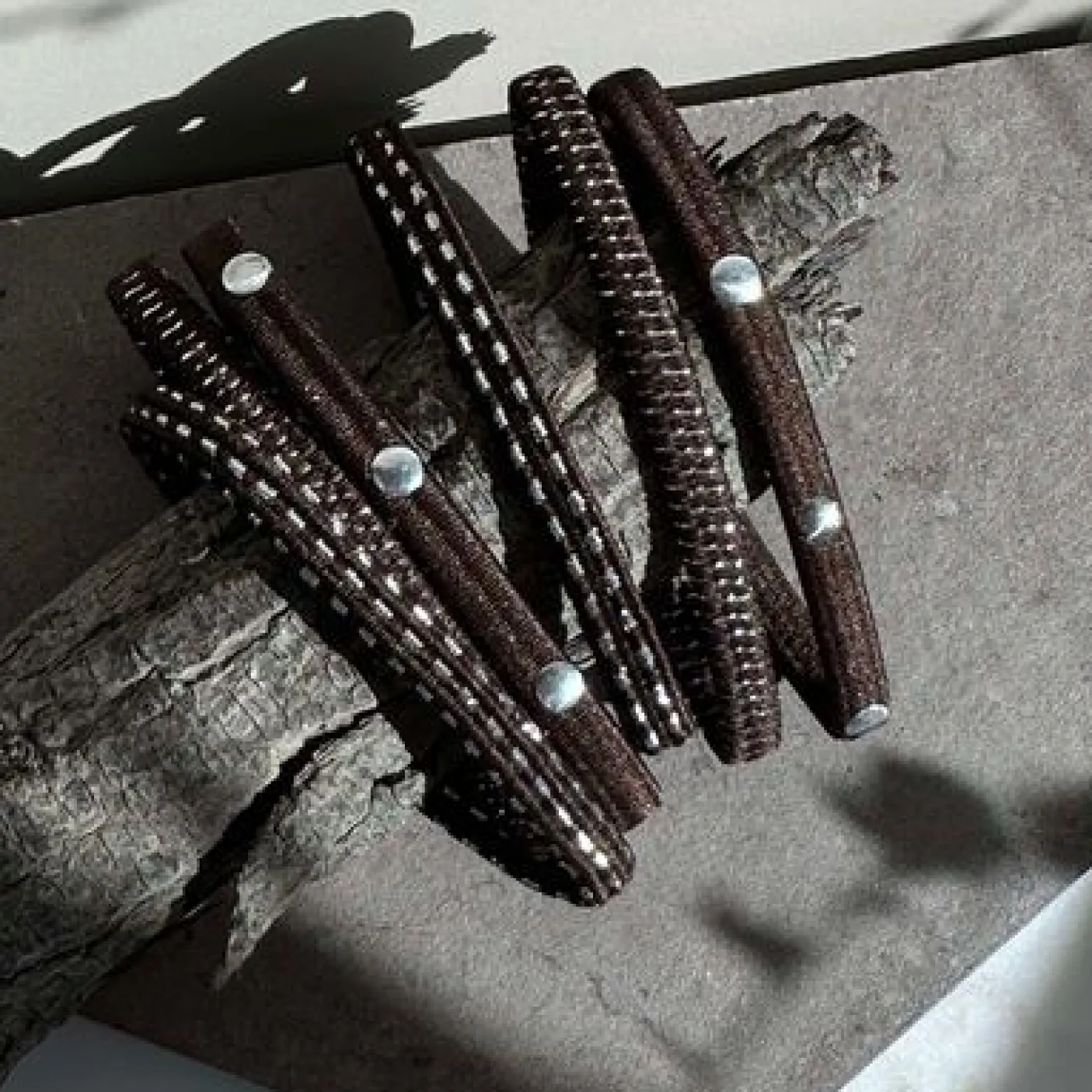 Hårelastikker Brown / Silver - 3 mix