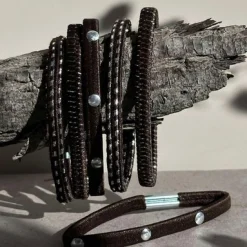 Hårelastikker Brown / Silver - 3 mix