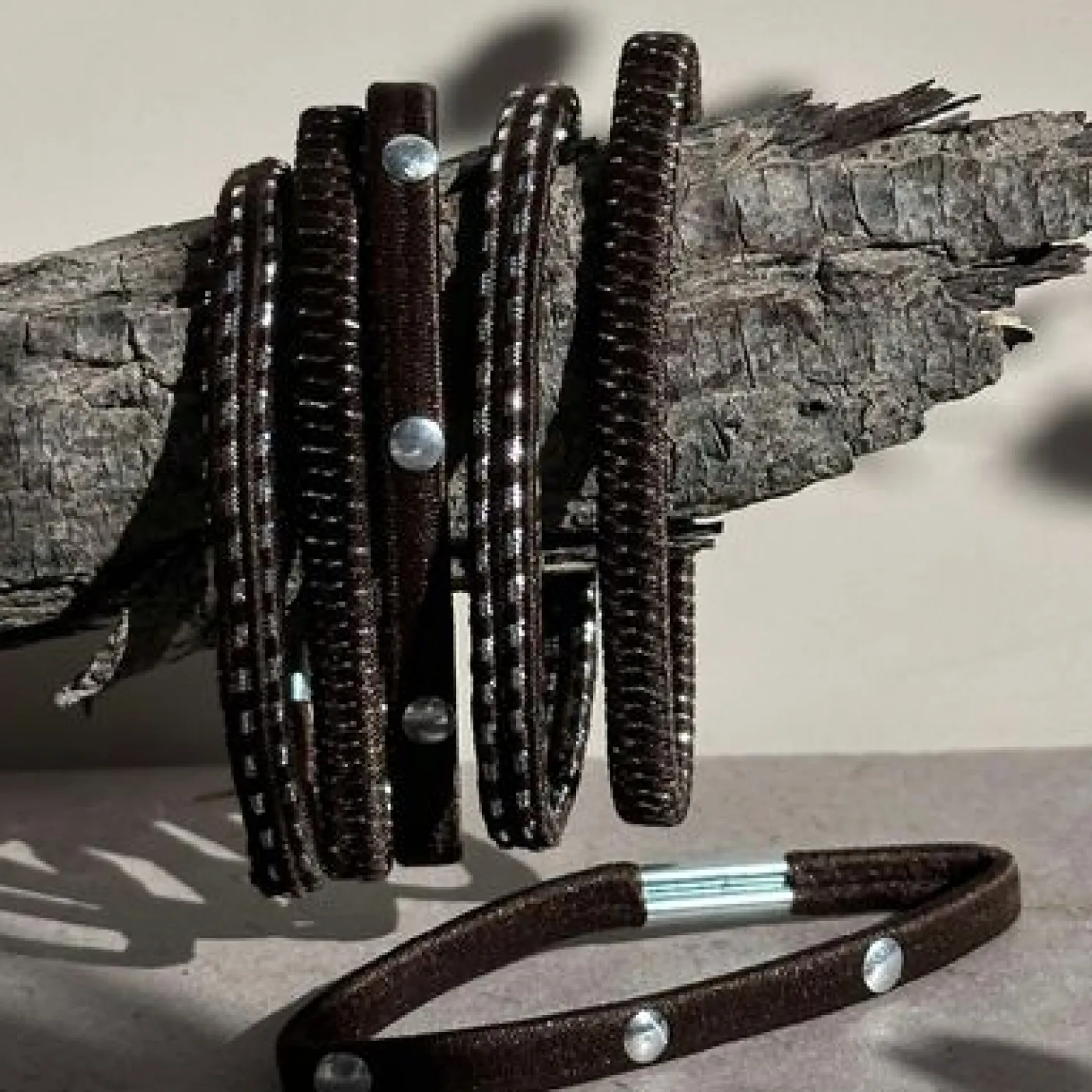 Hårelastikker Brown / Silver - 3 mix